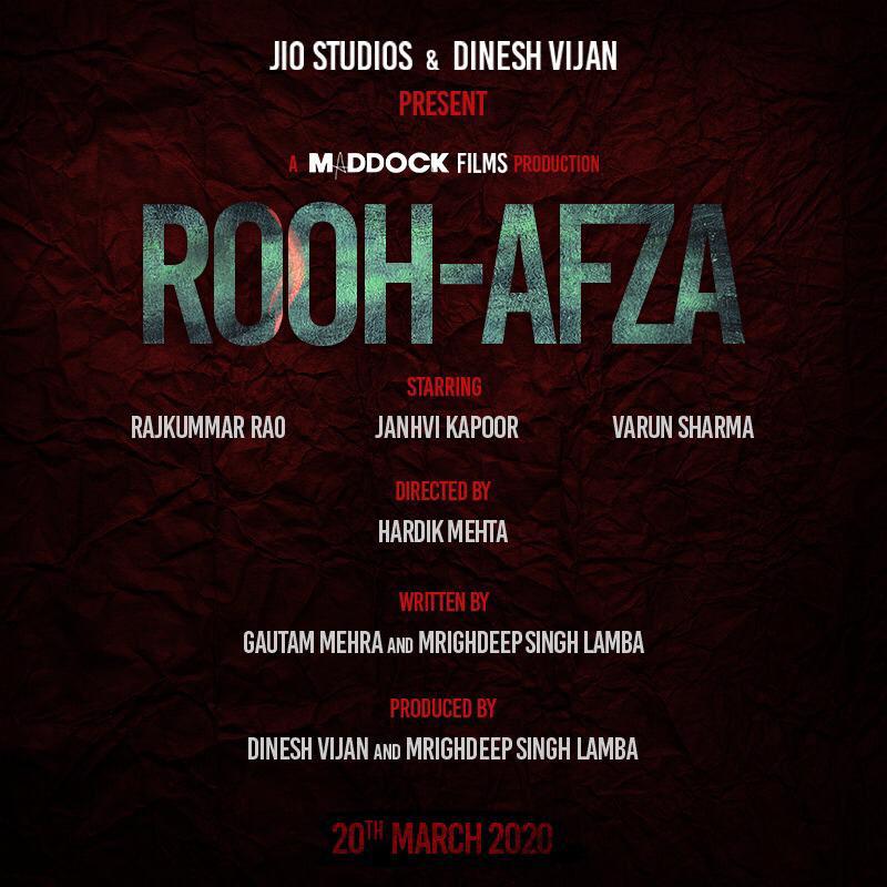 Jahnvi Kapoor Joins The Cast Of Rooh-Afza