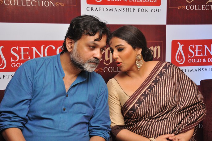 Vidya Balan and Srijit Mukerjee in a discussion during Begum Jaan promotions