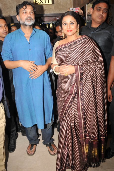 Vidya Balan and director Srijit Mukherjee during Begum Jaan promotions