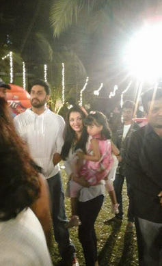 Abhishek Bachchan, Aishwarya Rai Bachchan and Aaradhya Bachchan spotted at a birthday party