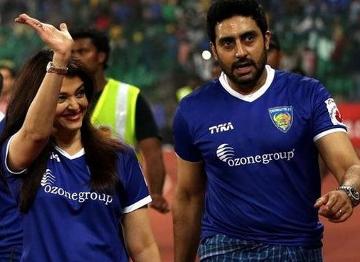 Abhishek Bachchan and Aishwarya Rai Bachchan spotted at ISL