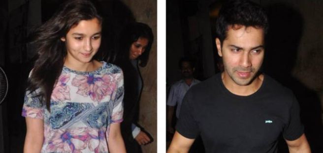 Alia Bhatt and Varun Dhawan spotted at the screening of a film