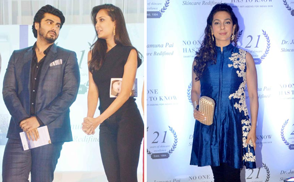 Arjun Kapoor, Lisa Haydon and Juhi Chawla at a book launch