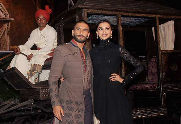 Ranveer Singh and Deepika Padukone at the trailer launch of 'Bajirao Mastani'