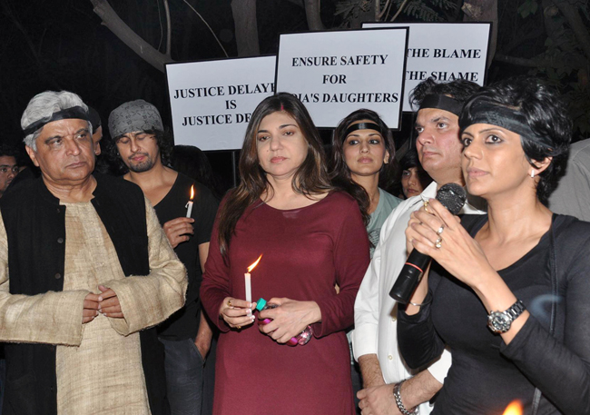 Bollywood celebs at protest over death of Delhi rape victim