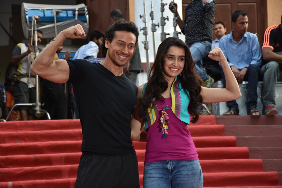 Tiger Shroff and Shraddha Kapoor interact with the media on the sets of 'Baaghi'