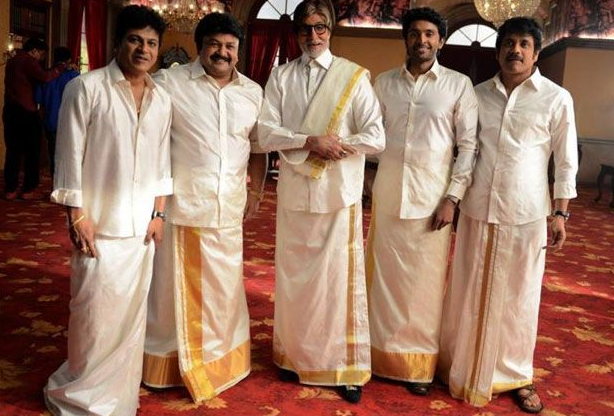 Amitabh Bachchan shoots for an endorsement with South stars