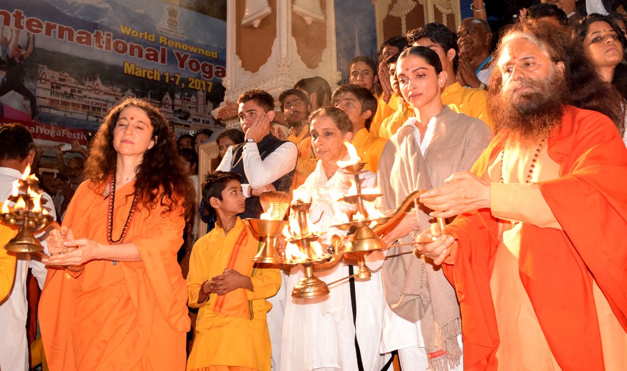 Deepika Padukone At Divine Ganga Aarti Ceremony