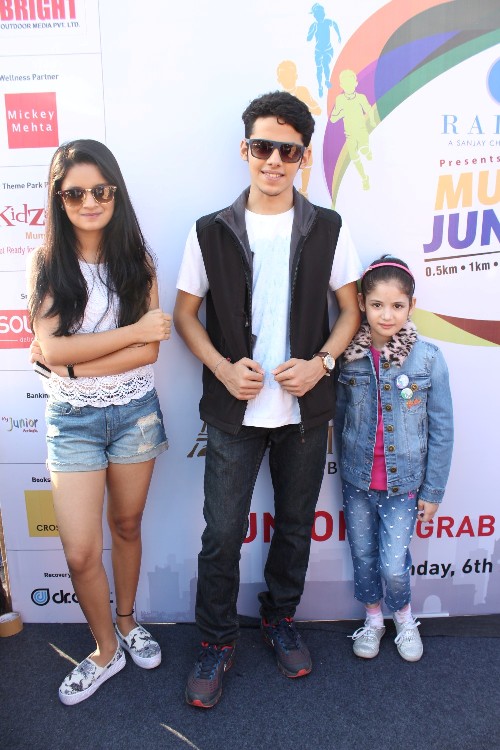 Harshaali Malhotra, Darsheel Safary and Avneet Kaur Mumbai Juniorthon