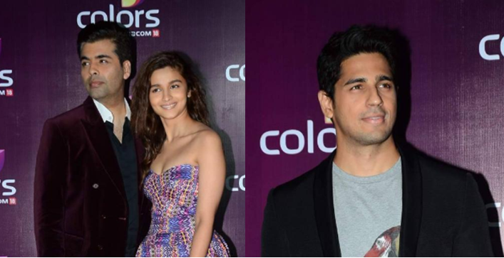 Karan Johar, Alia Bhatt and Sidharth Malhotra attend Colors TV Party