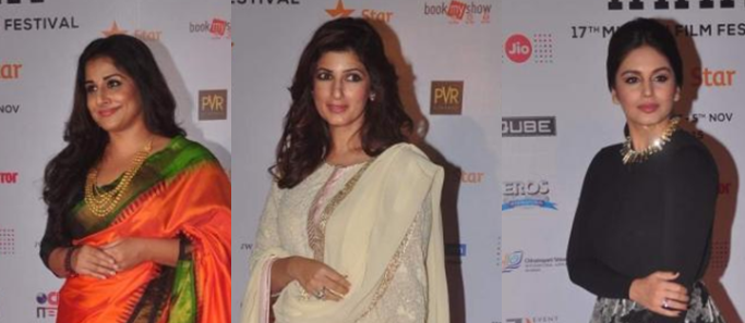 Vidya, Twinkle, Huma and others at the Jio MAMI Mumbai Film Fest opening ceremony