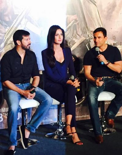 Kabir Khan, Katrina Kaif and Saif Ali Khan at the trailer launch of 'Phantom'