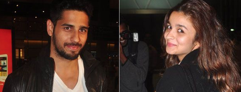 Sidharth Malhotra and Alia Bhatt snapped at the airport