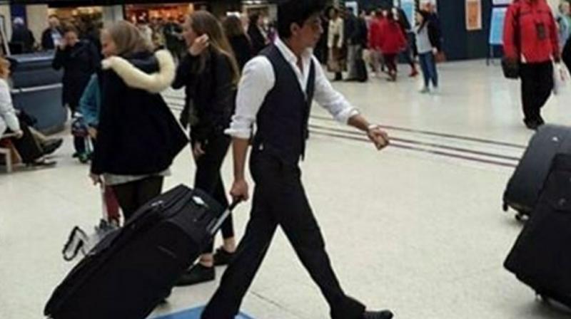 Shah Rukh Khan at the London Railway station