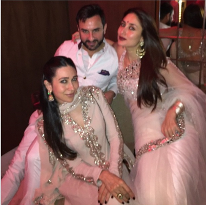 Saif, Kareena and Karisma attend a friend's wedding