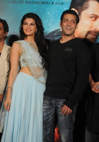 Salman Khan and Jacqueline Fernandez at trailer launch of their film KICK