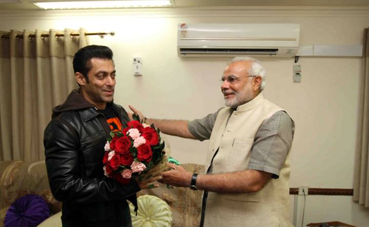 Salman Khan with Gujarat Chief Minister Narendra Modi