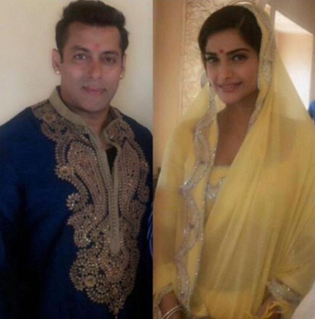 Salman Khan and Sonam Kapoor snapped on the sets of 'Prem Ratan Dhan Payo'