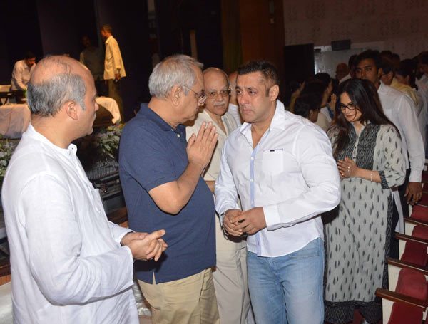 Salman Khan at Rajjat Barjatya’s prayer meet