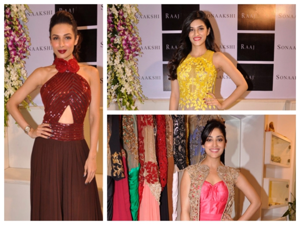 Kriti, Malaika, Yaami and other Bollywood beauties at Sonaakshi Raaj's store launch