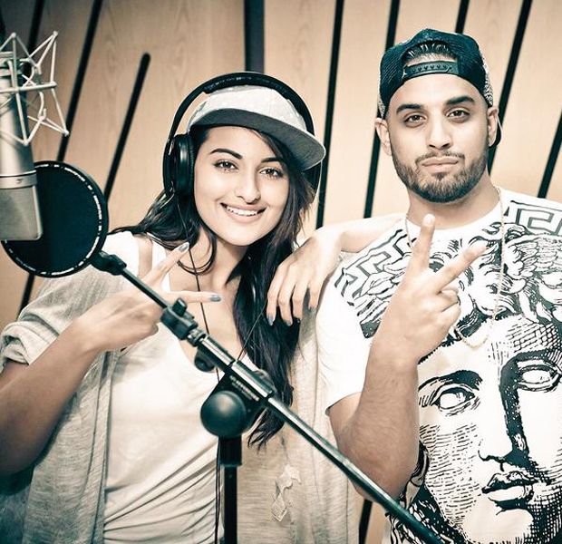 Sonakshi Sinha recording a song for 'Tevar'