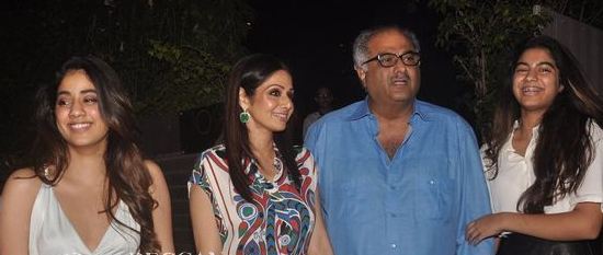 Sridevi spotted at a restaurant with her family
