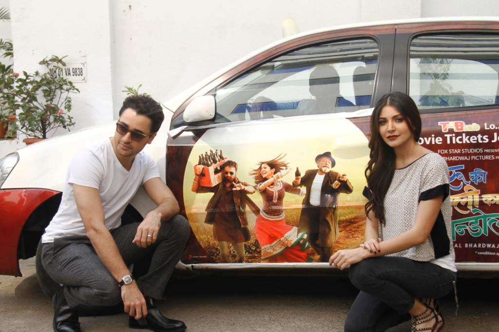 Imran Khan & Anushka Sharma promote Matru Ki Bijlee Ka Mandola at Tab Cab event