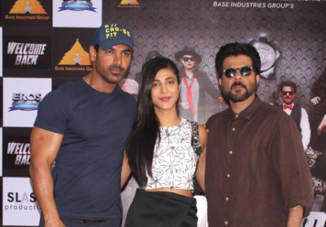 John Abraham, Anil Kapoor and Shruti Haasan promote 'Welcome Back' in Delhi