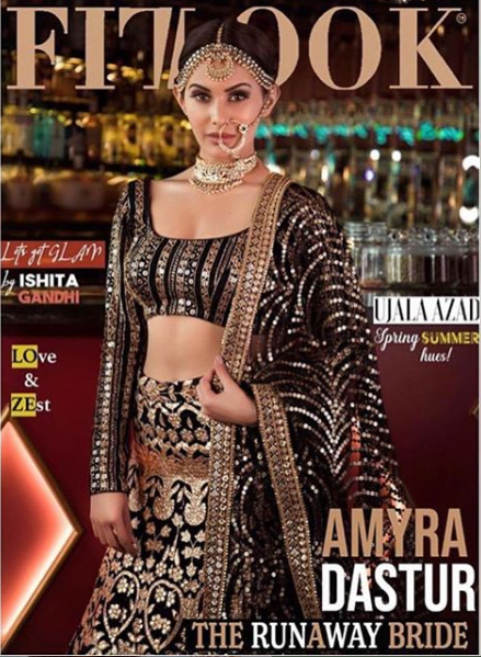 Amyra Dastur looks glamorous in a bridal avatar on the cover of FITLOOK magazine