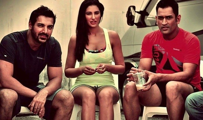 John Abraham, Nargis Fakhri and MS Dhoni for Reebok