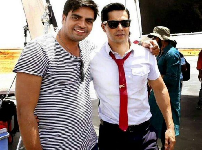 Varun Dhawan while shooting for Dhishoom