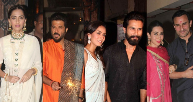 Bollywood stars attend Anil Kapoor, Sonam's Diwali bash