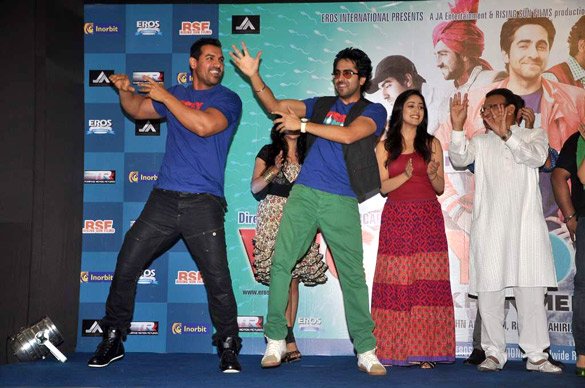 John Abraham, Ayushmann Khurana & Yami Gautam at Vicky Donor Music Launch Party 2
