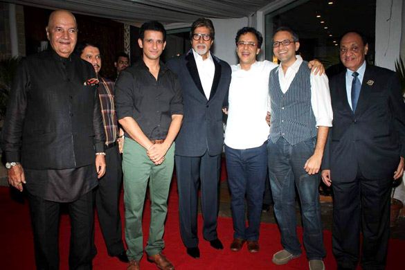 Amitabh Bachchan, Vidhu Vinod Chopra, Sharman Joshi & Prem Chopra at success bash of FERRARI KI SAWAARI