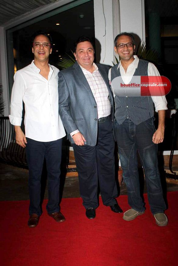 Rishi Kapoor, Vidhu Vinod Chopra & Rajesh Mapuskar at success bash of FERRARI KI SAWAARI