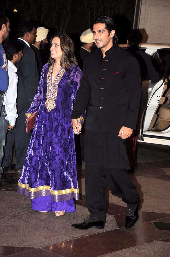 Zayed Khan with his wife at Sangeet ceremony of Eshaa Deol 