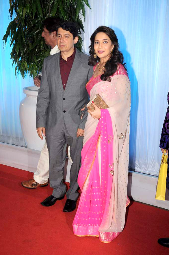 Madhuri Dixit with her husband at Reception party of ESHAA DEOL 