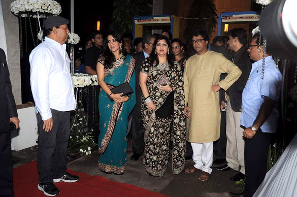 Raj Thackrey & Shaina NC at Reception party of ESHAA DEOL 