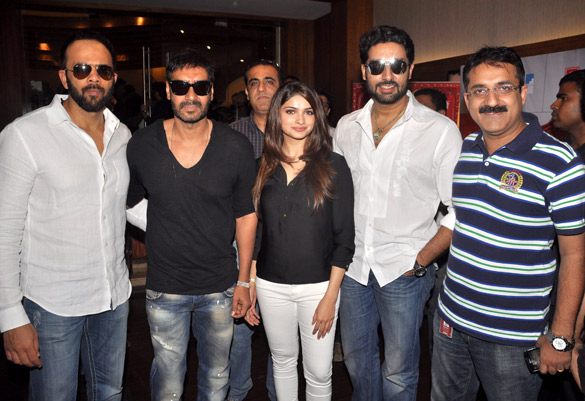 Ajay Devgn Abhishek Bachchan & Rohit Shetty at Special Screening of BOL BACHCHAN 