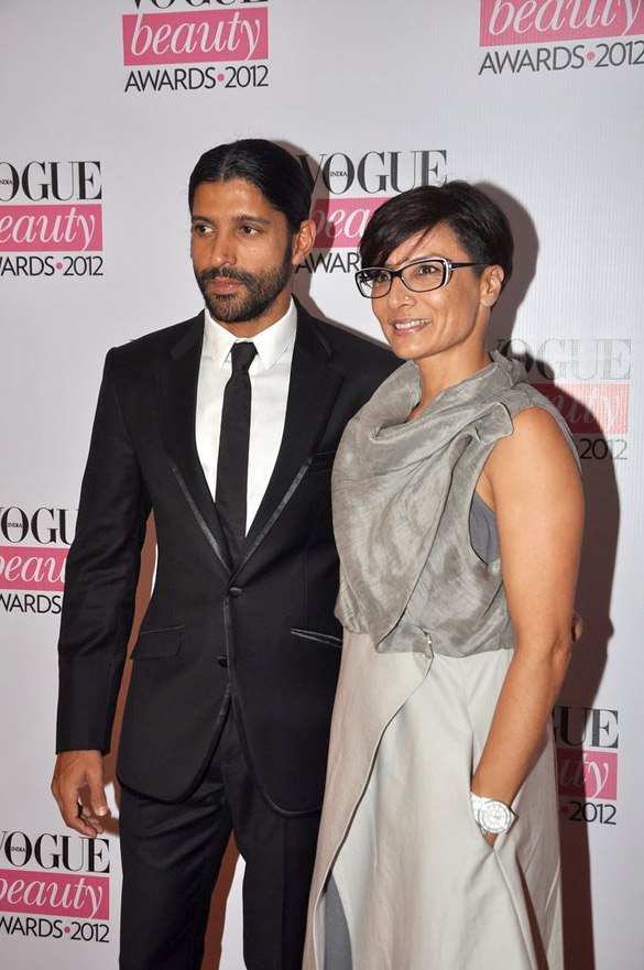 Farhan Akhtar & Ayudha Akhtar attends Vogue Beauty awards 2012