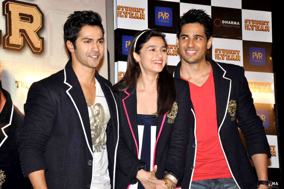 Siddharth Malhotra Varun Dhawan & Alia Bhatt at First look launch of Student Of The Year
