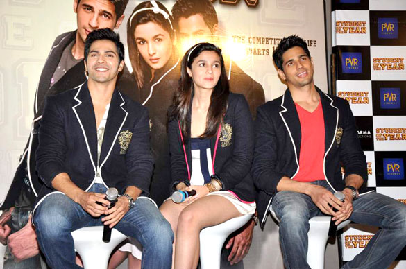 Siddharth Malhotra Varun Dhawan & Alia Bhatt at First look launch of Student Of The Year