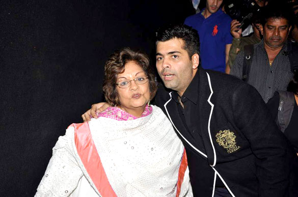 Karan Johar with mother Hiroo Johar  at First look launch of Student Of The Year