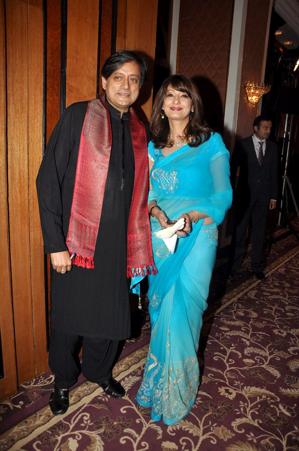 Shashi Tharoor with Sunanda at launch of book by Shashi Tharoor