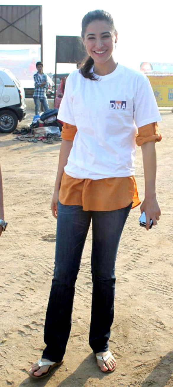 Nargis Fakhiri at clean drive post Ganesh Visarjan