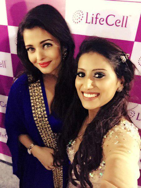 Aishwarya Rai Bachchan clicks a selfie at a LifeCell event