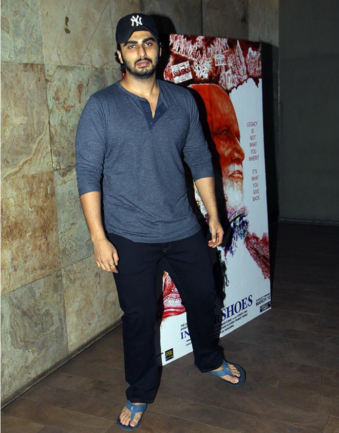 Arjun Kapoor looking dashing at the special screening of documentary film 'In Their Shoes'