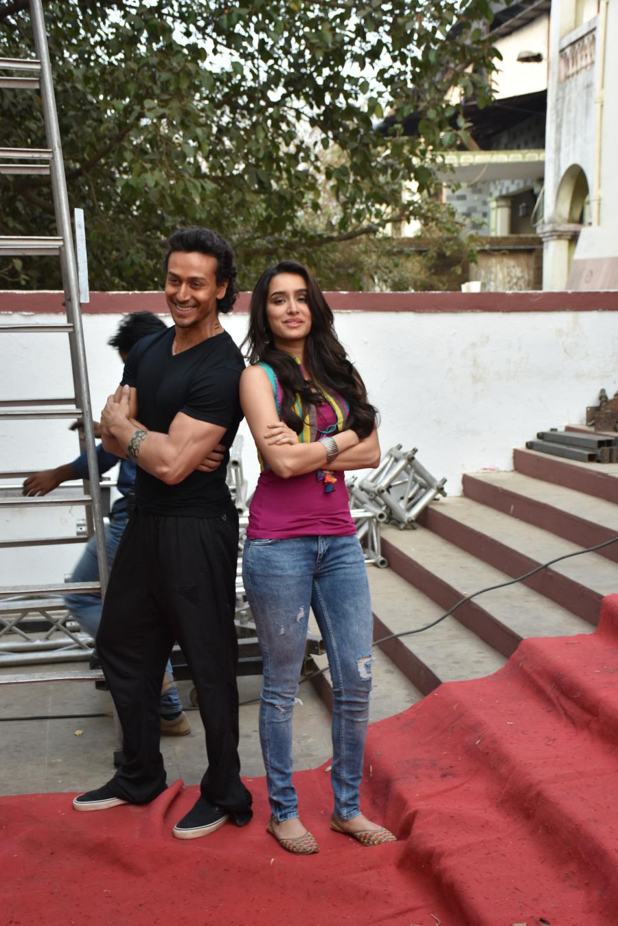 Tiger Shroff and Shraddha Kapoor on the sets of 'Baaghi'