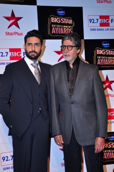 Amitabh and Abhishek Bachchan at Big Star Entertainment Awards