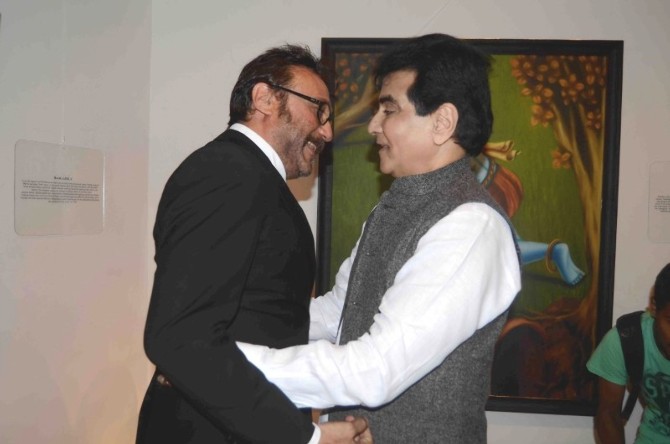 Jackie Shroff and Jeetendra at an art exhibition
